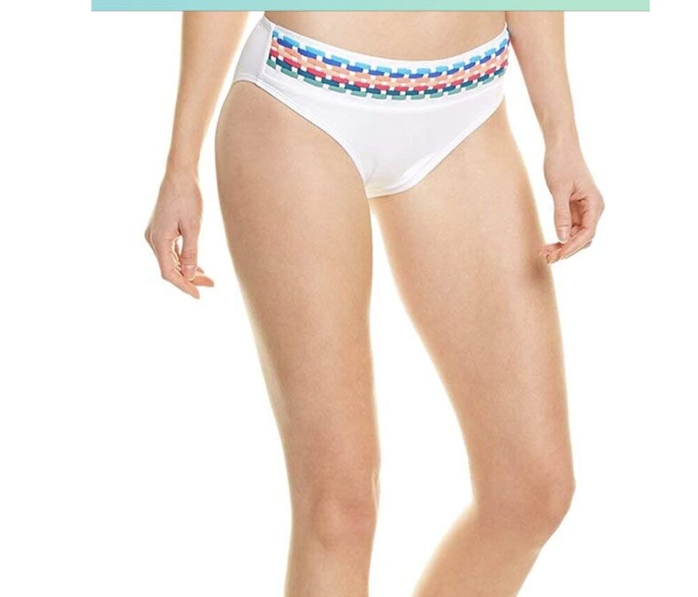 NWT La Blanca Rainbow Woven Waistband Bikini Bottom Sz 14